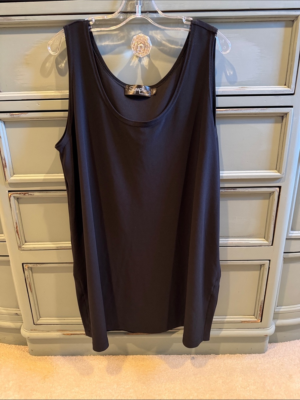 Sympli Black Scoop Neck Sleeveless Tank Top